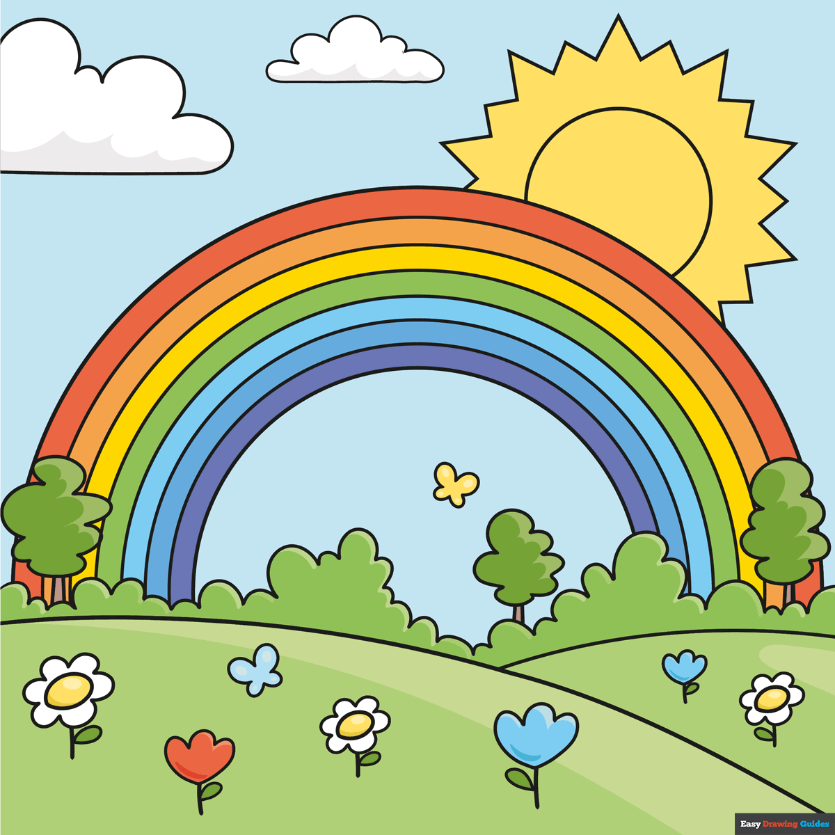 how to draw a rainbow for kids featured image